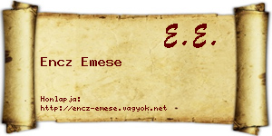 Encz Emese névjegykártya